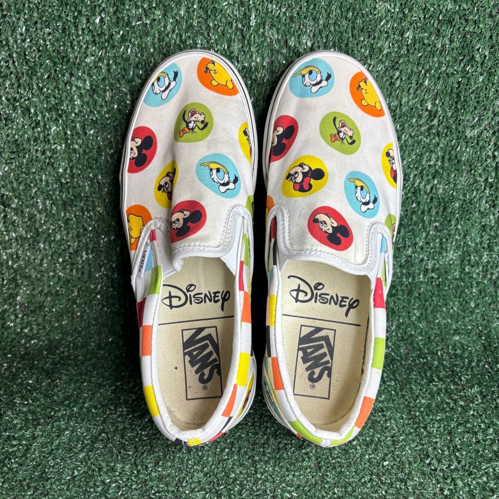 Vans Disney 50th Anniversary Mickeys Friend Slip On Sneakers White Womens Sz 7.5 - Picture 5 of 9